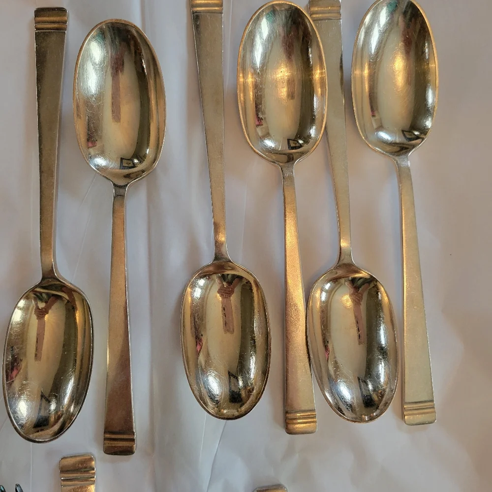 Mappin & Webb Silverplate Flatware Vintage (18ct) Lg & Sm Forks, Spoons 1930s?